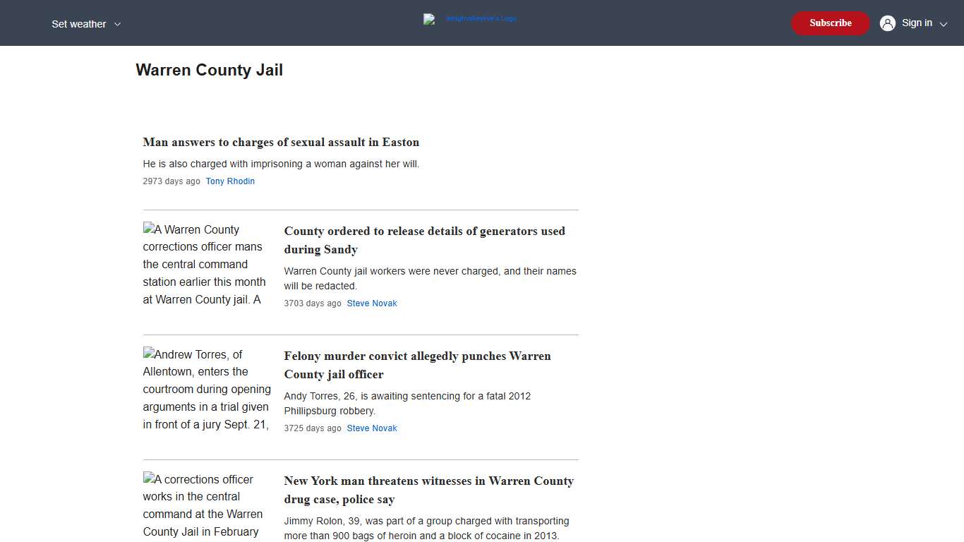 Warren County jail - lehighvalleylive.com